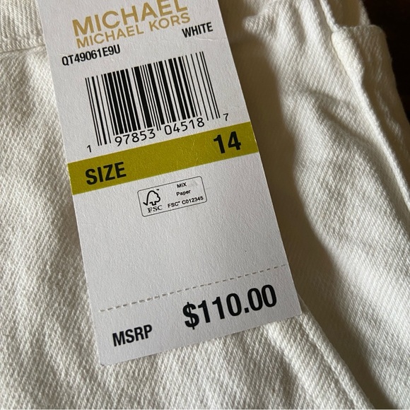 Michael Kors Womens Jeans Pants White Wide Leg Open Size 14 - Picture 4 of 6